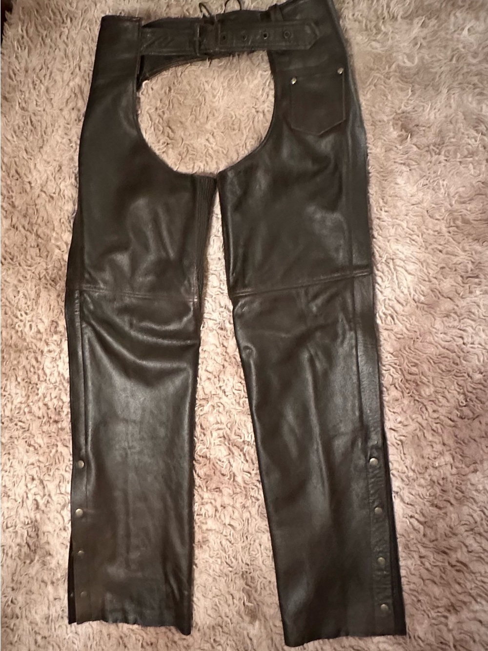 Brown leather chaps